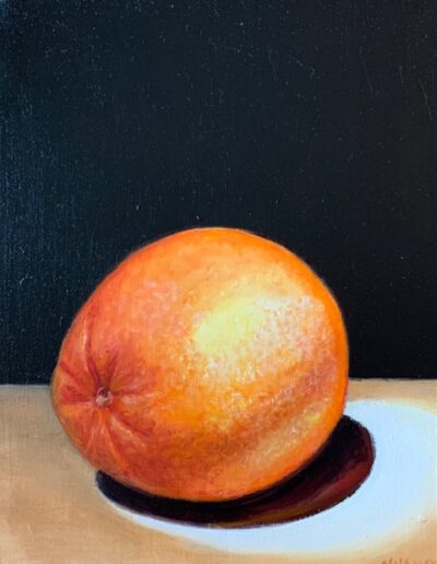 Florida Orange with black background oil painting