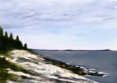 View of Pemaquid Point Maine Coastline Ocean view oil painting