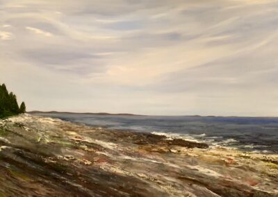 Pemaquid Point Rocky Maine Coast oil painting